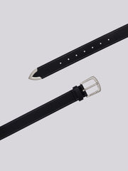 Belt in pierced crust leather