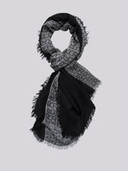 Two-tone Jacquard Fringed Scarf