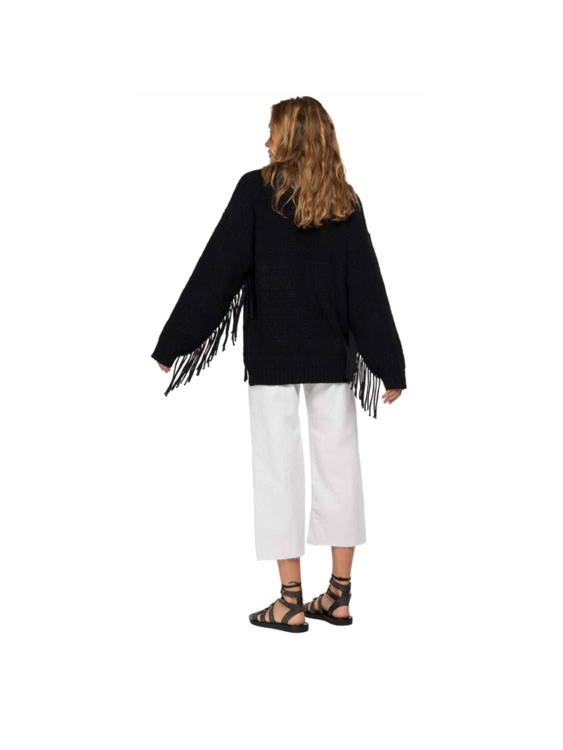 Crewneck Sweater With Fringes