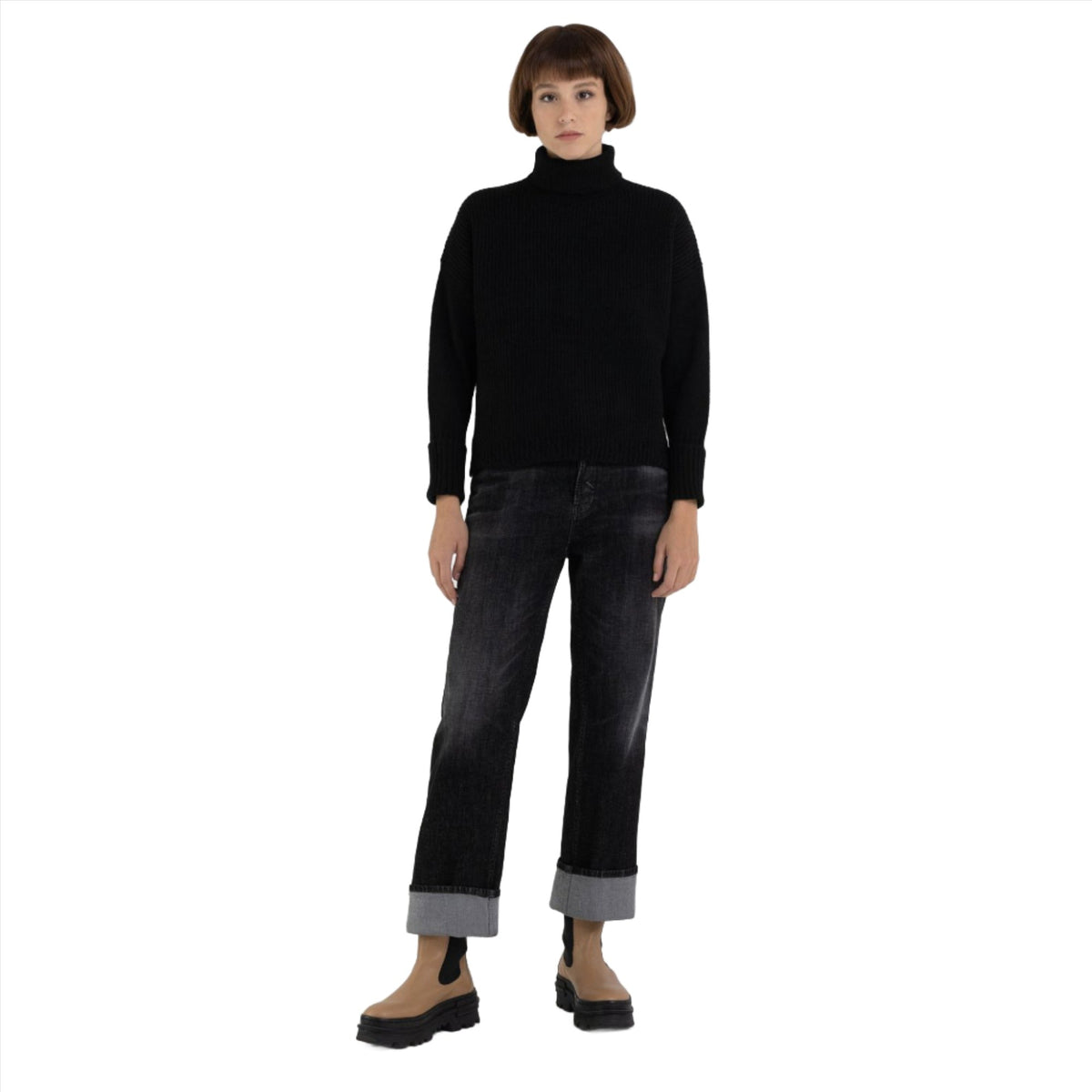 Recycled turtleneck sweater