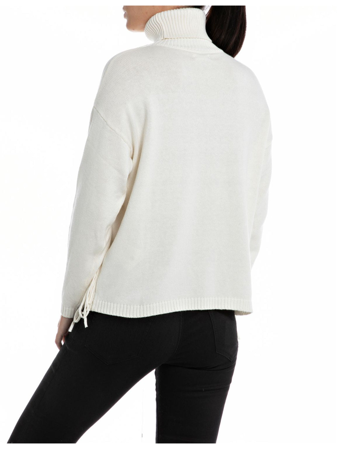 High Neck Sweater with Fringes