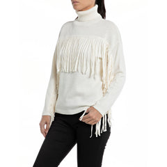 High Neck Sweater with Fringes