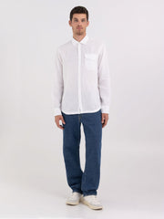 Regular Fit Shirt in Linen with Pocket