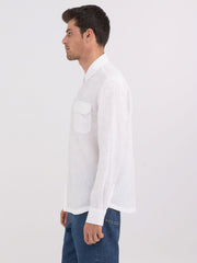 Regular Fit Shirt in Linen with Pocket