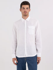 Regular Fit Shirt in Linen with Pocket