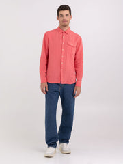 Regular Fit Shirt in Linen with Pocket