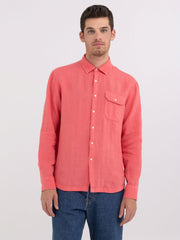 Regular Fit Shirt in Linen with Pocket