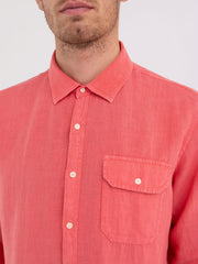 Regular Fit Shirt in Linen with Pocket