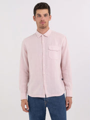 Regular Fit Shirt in Linen with Pocket