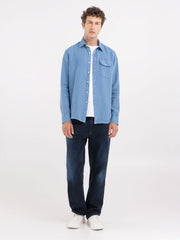 Regular Fit Shirt in Linen with Pocket