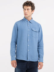 Regular Fit Shirt in Linen with Pocket