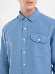 Regular Fit Shirt in Linen with Pocket