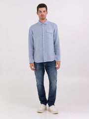 Regular Fit Shirt in Linen with Pocket