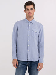 Regular Fit Shirt in Linen with Pocket