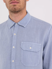 Regular Fit Shirt in Linen with Pocket