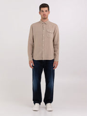 Regular Fit Shirt in Linen with Pocket