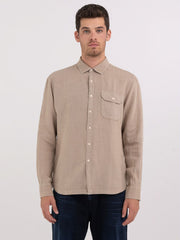 Regular Fit Shirt in Linen with Pocket