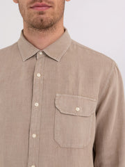 Regular Fit Shirt in Linen with Pocket