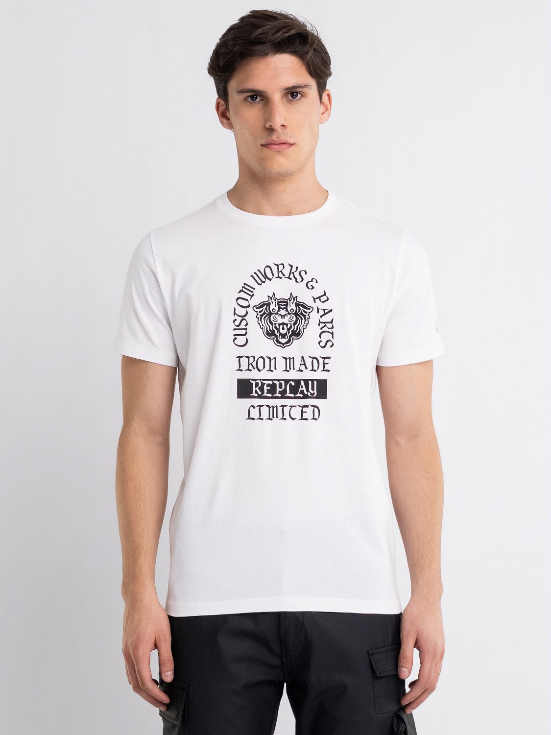 Jersey T-shirt With Biker Print