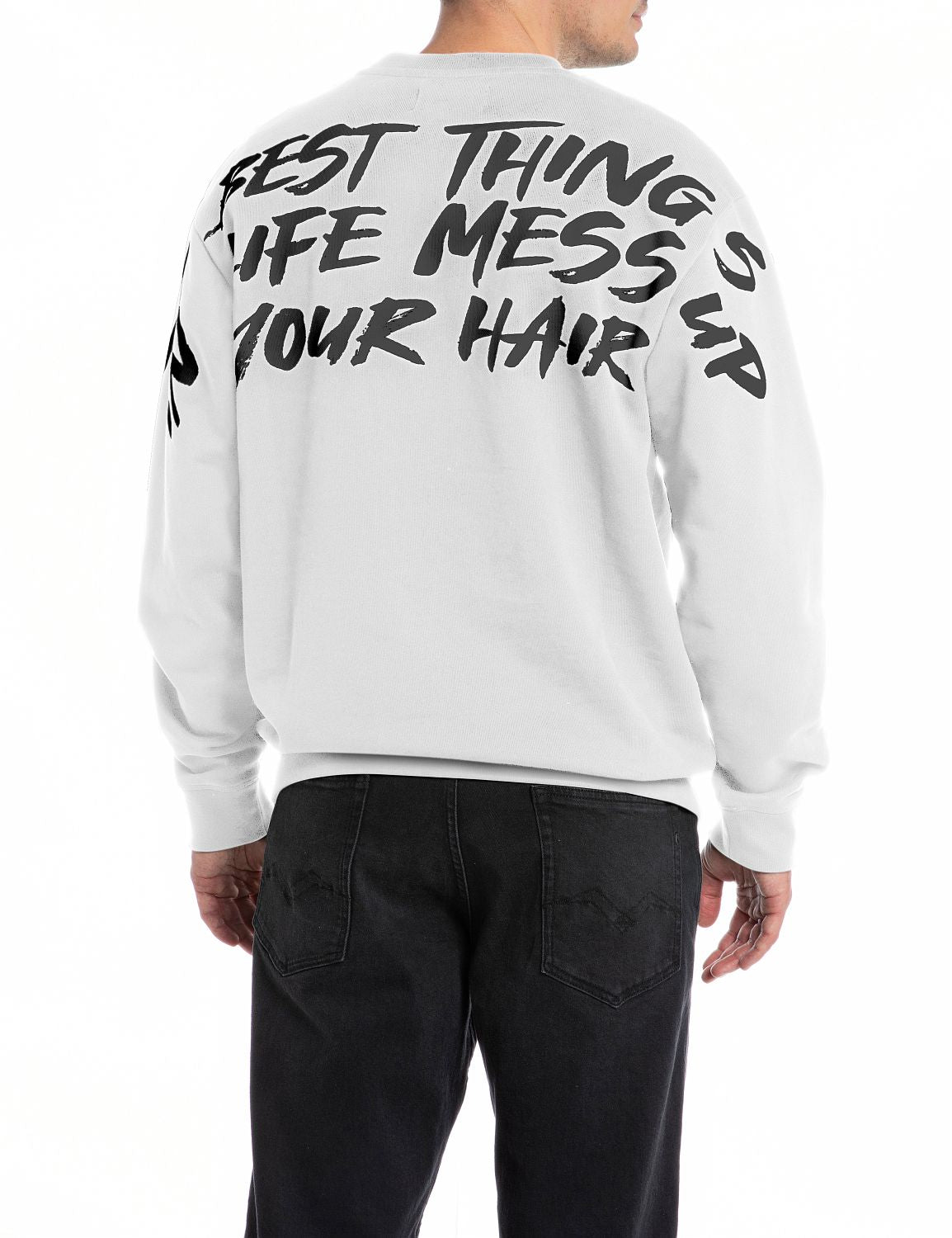 Relaxed Fit Crewneck Sweatshirt with Print