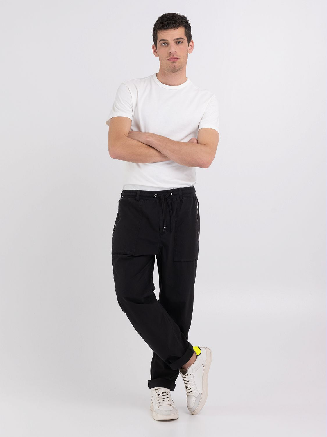 Poplin Jogger Trousers with Zipper
