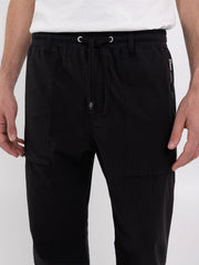 Poplin Jogger Trousers with Zipper