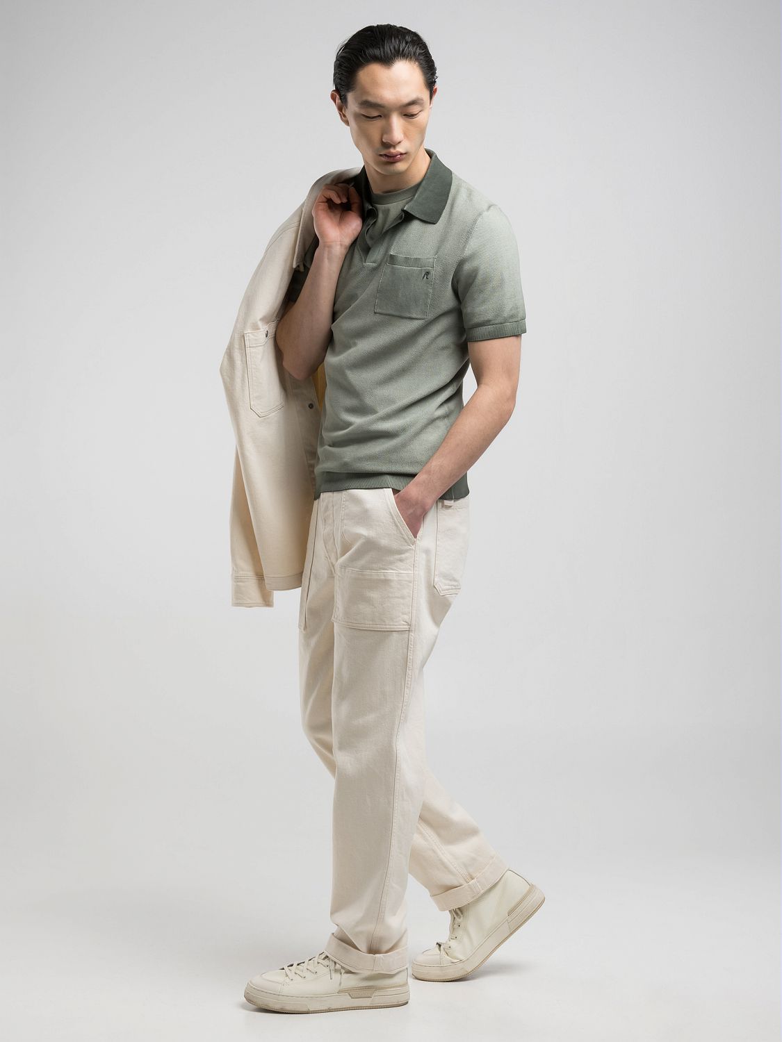 Cotton Top with Breast Pocket