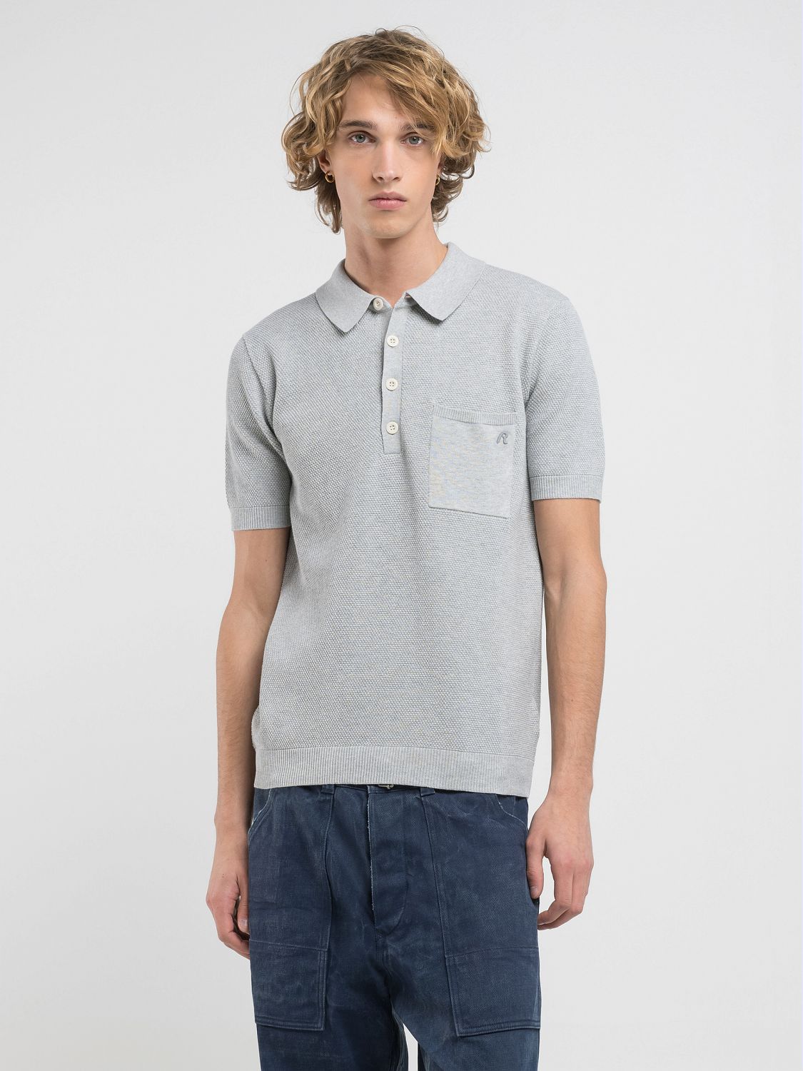 Short-Sleeved Top with Buttons