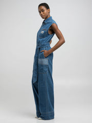 Relaxed-Fit Denim Jumpsuit