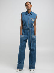 Relaxed-Fit Denim Jumpsuit