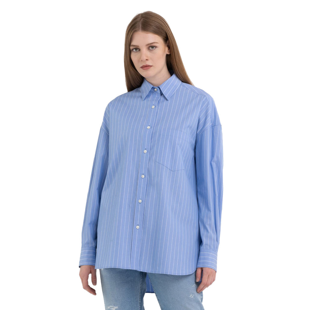 Shirt in Striped Poplin