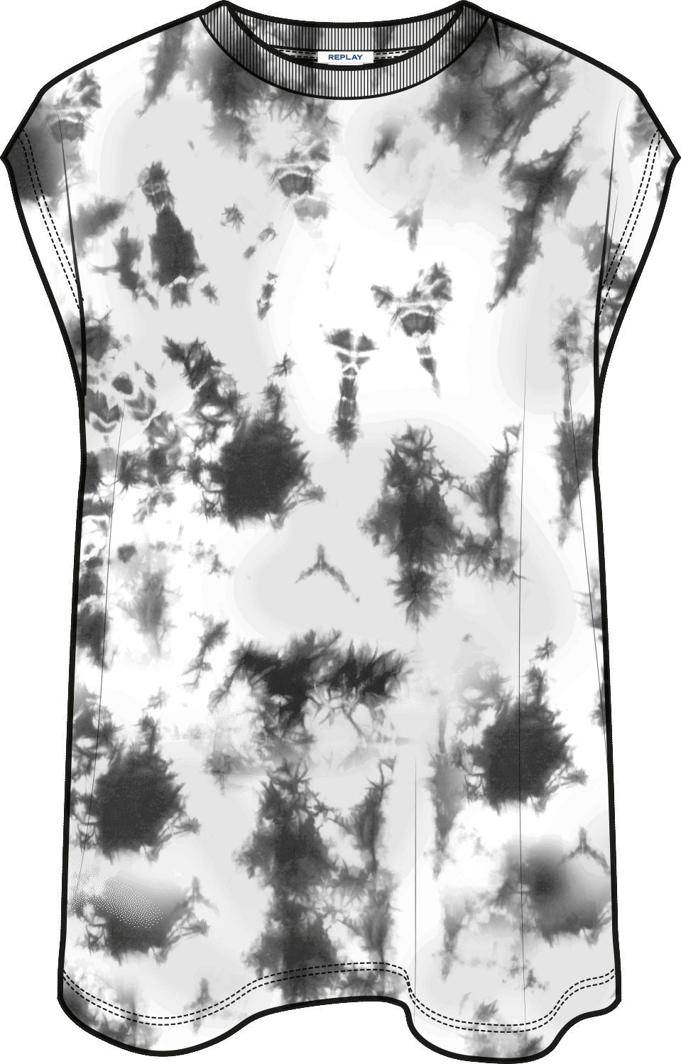All-Over Tie Dyed Print T-Shirt
