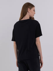 V-neck T-shirt in Cotton and Viscose