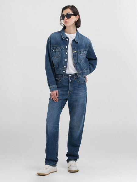 Recycled Cotton Mid Denim Jacket – Replay Shop