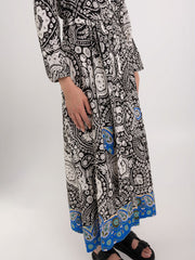 Viscose Shirt-dress with Batik Print
