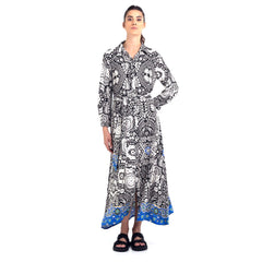 Replay Women's Viscose Shirt-dress with Batik Print