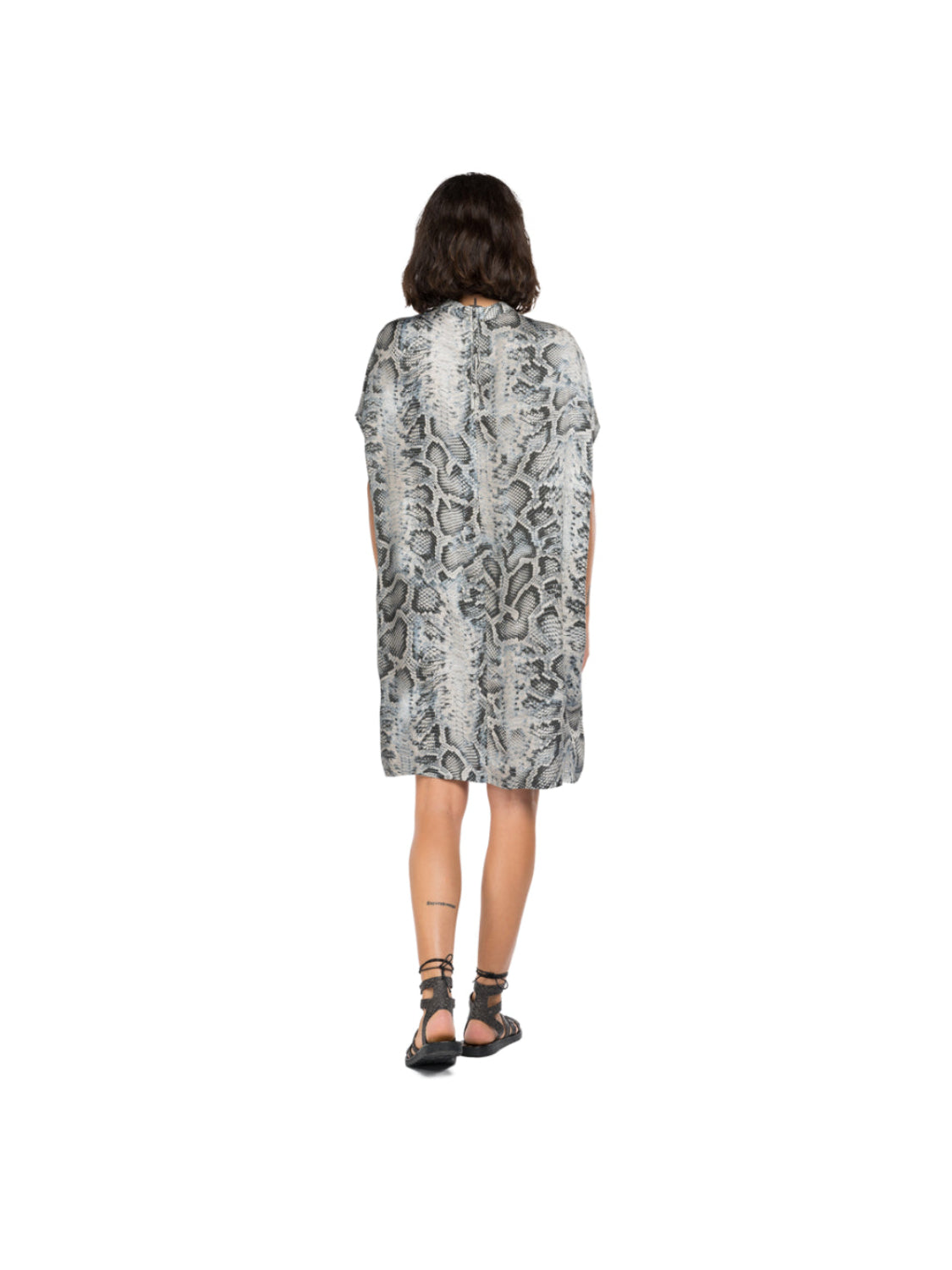 Knee Length Dress With Python Print