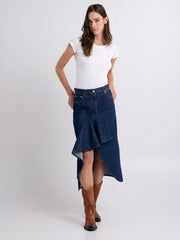 Denim Skirt With Frill