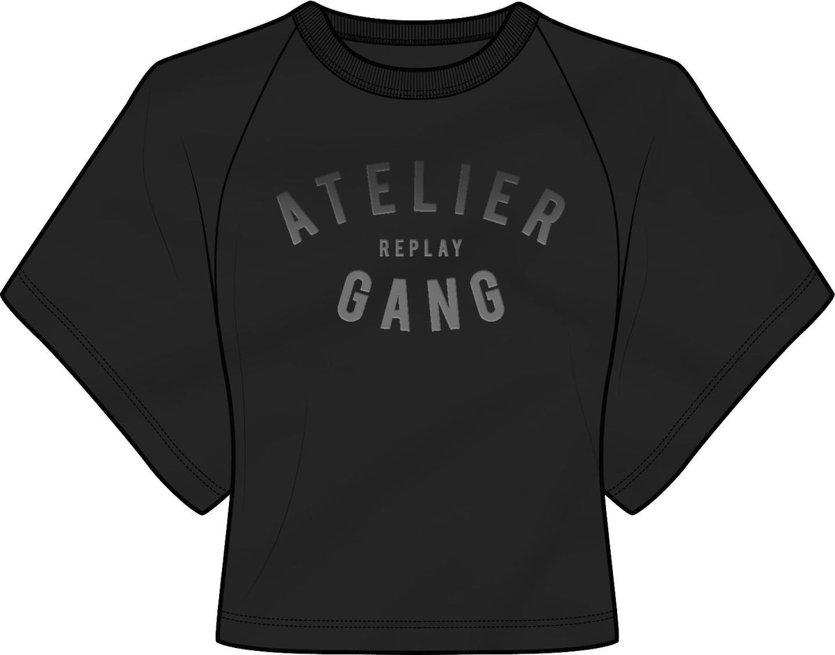 Atelier Replay cropped T-shirt with Print