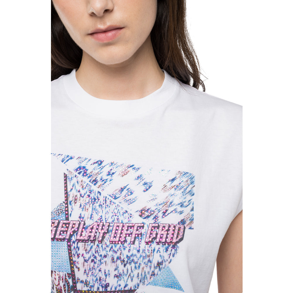Replay Off Grid T-Shirt With Cap Sleeves